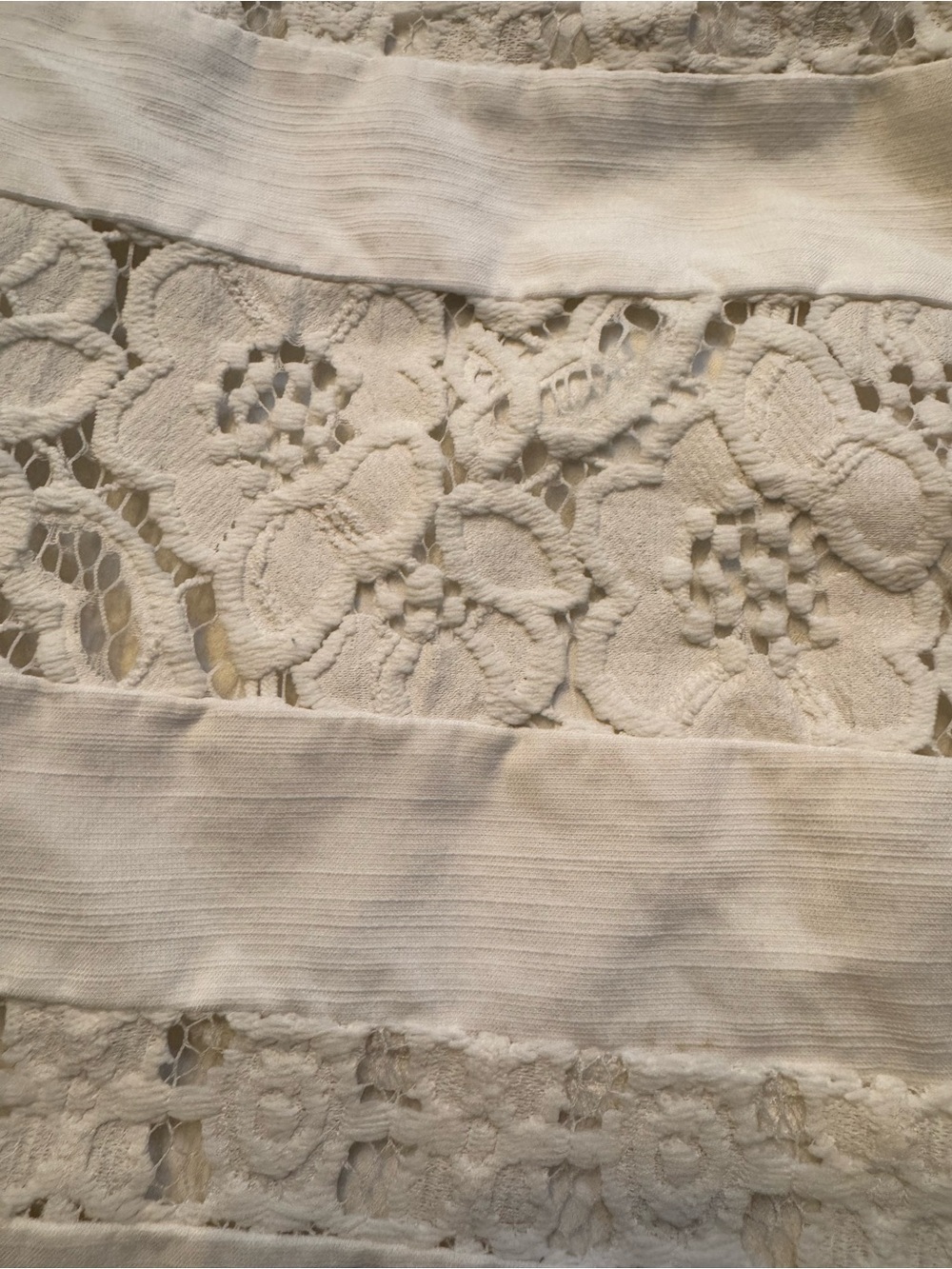 LOFT Cream Lace-Trim A-Line Skirt - Picture 4 of 9